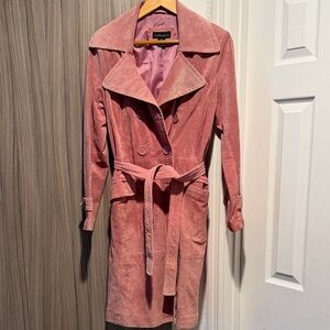 Learher Suede Trench Coat